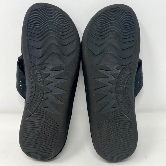 Easy Spirit Womens Black Laser Cut Knot Thong Sandal Size 8 M - Picture 9 of 9